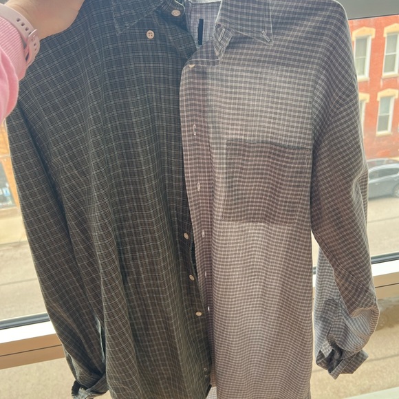 Hand stitched two toned button down - Picture 4 of 5